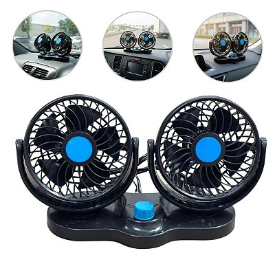 Mini Ventilador Duplo Automotivo 24V Silencioso Para Caminhão Ônibus E Veículos Pesados 2 Velocidades - Importway