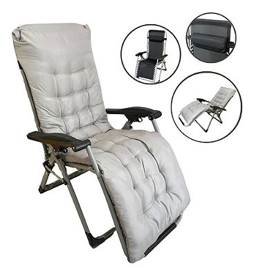 Cadeira Espreguiçadeira Acolchoada Reclinável Importway Ideal Para Praia, Jardim, Piscina E Área De Lazer