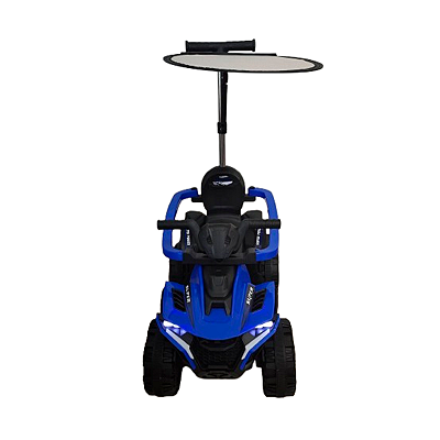 Mini Quadriciclo Elétrico 6V Infantil Com Empurrador Cobertura E Bateria Recarregável Azul Proteção Solar - Importway