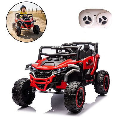 Mini Quadriciclo Elétrico 12V Infantil Com Controle Remoto e Entrada USB Bluetooth MP3 Vermelho- Importway