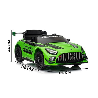 Mini Carro Elétrico 12v Mercedes Benz Gt3 Verde Licenciado Importway Com Luz Som E Controle Remoto