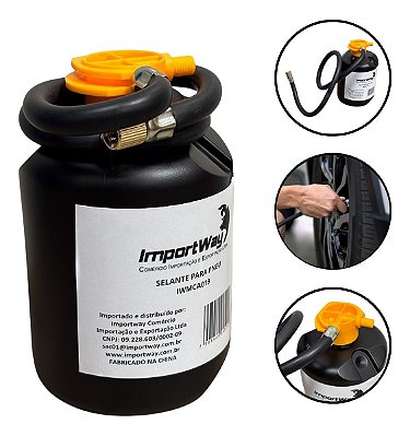 Selante De Pneu Automotivo 450ml Reparo De Emergência Que Veda Furos Rapidamente
