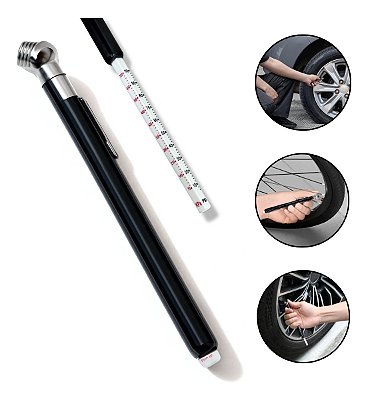 Medidor Manual De Pressão De Pneu Tipo Caneta Automotivo Portátil Para Carros Motos E Bicicletas