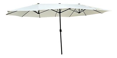 Guarda Sol Central Duplo 4,60m Branco Importway Com Proteção Solar Uv Para Piscina E Jardim