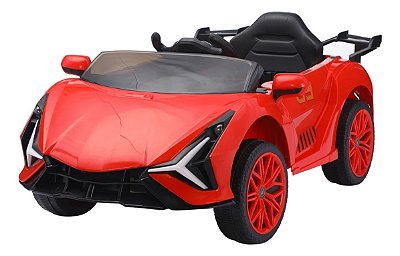 Mini Carro Elétrico 12v Infantil Vermelho Com Controle Remoto E Luzes Para Direção Segura