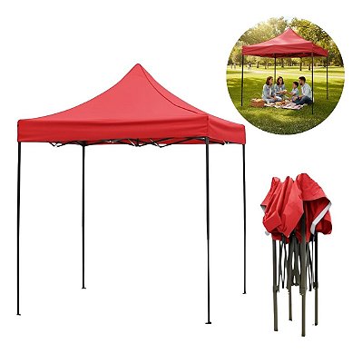Gazebo Tenda Articulado 2x2m Importway Vermelho Reforçado Ideal Para Praia Camping Feiras E Eventos