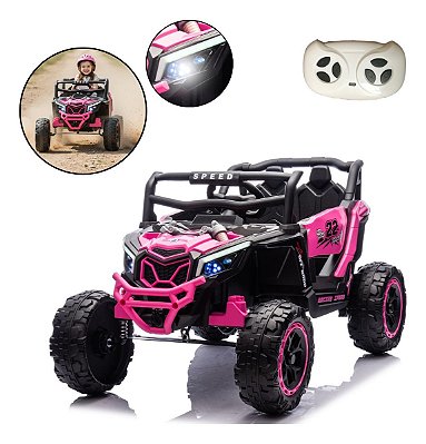 Quadriciclo Elétrico Infantil 12v Rosa Importway Com Luz Som Controle Remoto Bivolt