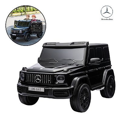 Mini Carro Elétrico Infantil 24v Mercedes Benz G63 Preto Com Luz Música Usb Mp3 Controle E 3 Velocidades Bivolt