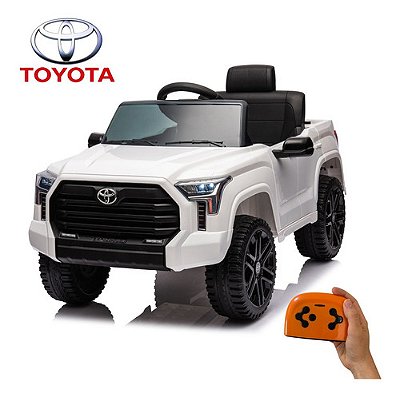 Mini Carrinho Elétrico Infantil 12v Tundra Branco Licenciado Com Luz Som E Controle Remoto Bivolt