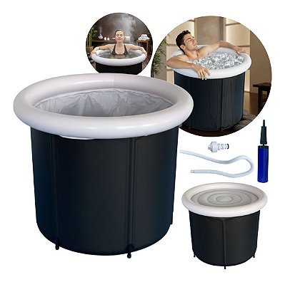 Banheira De Gelo Inflável Portátil 378l Ideal Para Crioterapia, Alívio Muscular E Relaxamento Em Casa