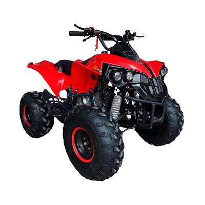 Quadriciclo Esportivo 125cc Vermelho C/ Ré Partida Elétrica Motor Potente Ideal P/ Aventura Trilhas Diversão Ao Ar Livre