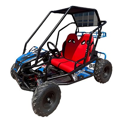 Mini Buggy Azul 110cc Importway A Gasolina Com 2 Assentos – Perfeito Para Aventura Infantil E Juvenil