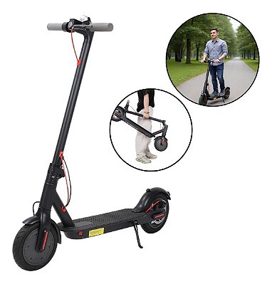 Patinete Elétrico 350w Dobrável Adulto Preto Com Display Lcd, Freio Elétrico, Velocidade De 25km/h E Suporte Até 120kg