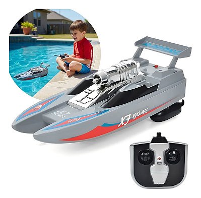 Barco De Brinquedo Com Controle Remoto Infantil Para Água Curvas Suaves Fácil De Controlar Produto Certificado Inmetro