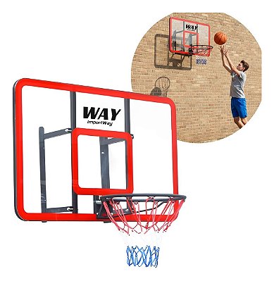 Tabela De Basquete 120x80cm Com Aro E Rede Completa Estrutura Resistente Ideal Para Treinos E Diversão Em Áreas Externas