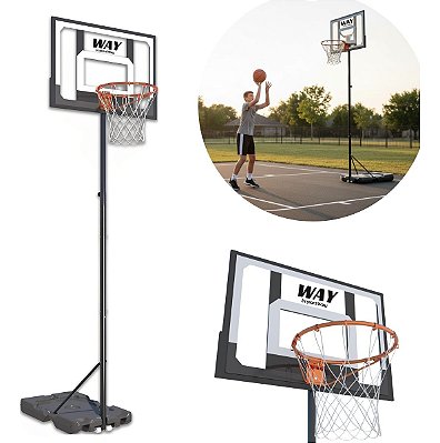 Cesta De Basquete Ajustável Até 2,10 M Com Aro 38 Estrutura Resistente Ideal Para Treinos Juvenis E Uso Recreativo