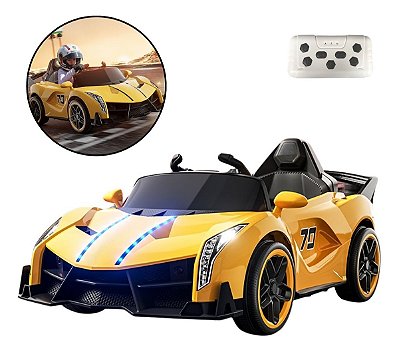 Mini Carro Infantil 6v Amarelo Elétrico Com Luz Música Usb Realismo E Diversão Garantida Para Pequenos Motoristas