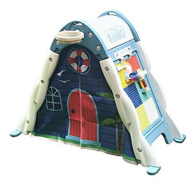 Playground Toca Infantil 4 Em 1 Importway Com Escalada Basquete Lousa E Brinquedo De Montar Diversão Completa