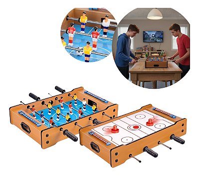 Mesa Infantil 2 Em 1 Pebolim E Air Game Com Acessórios Completos Diversão Garantida Entre Amigos