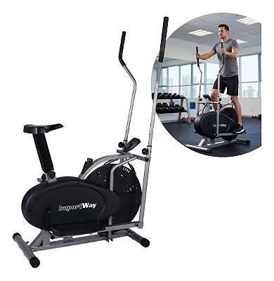 Elíptico Air Bike Para Treinos Até 150kg Com Resistência A Ar Ideal Para Cardio Intenso E Baixo Impacto