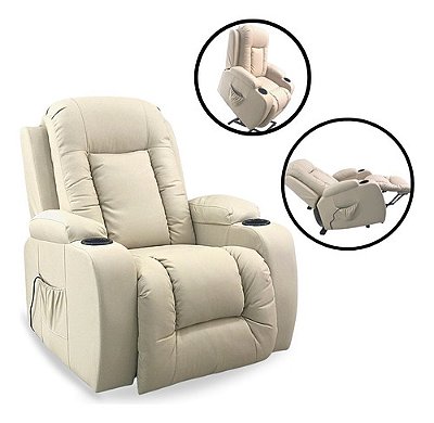 Poltrona De Massagem Reclinável Com Aquecedor E Elevação Ideal Para Relaxamento Conforto E Acessibilidade
