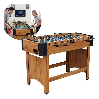 Mesa De Pebolim Mdf Grande Para Adultos E Crianças Com 22 Jogadores, Marcador De Placar E 2 Bolinhas