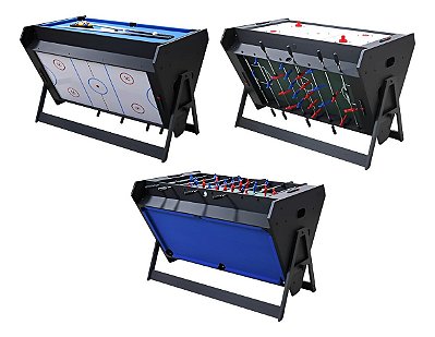 Mesa Dobrável Mdf 3 Em 1 Sinuca, Ping Pong E Jantar Com Acessórios Completos E Armazenamento Vertical