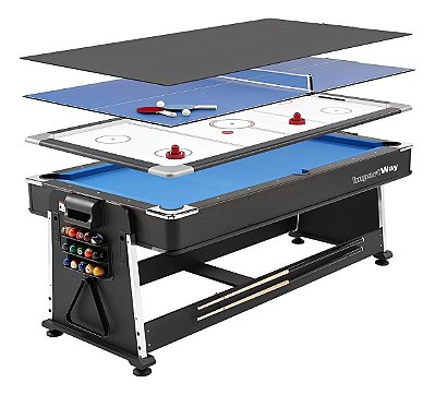 Mesa Multijogos 4 Em 1 Bilhar Ping Pong Air Game E Jantar Mdf Com Estrutura Resistente E Acessórios