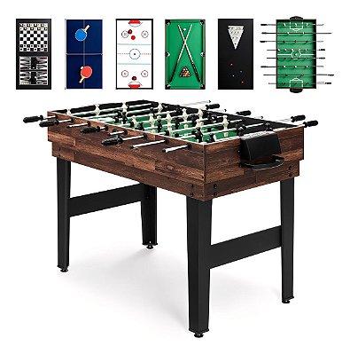 Mesa De Jogos Multifuncional 13 Em 1 Com Air Game, Bilhar, Pebolim, Ping Pong E Jogos Clássicos Para Toda Família