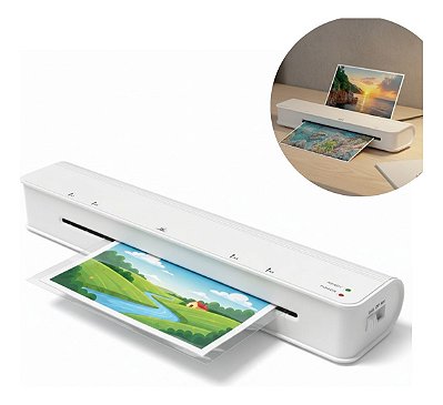 Plastificadora A3 360w 220v Branca Para Documentos Fotos Certificados Escritório Escola Casa
