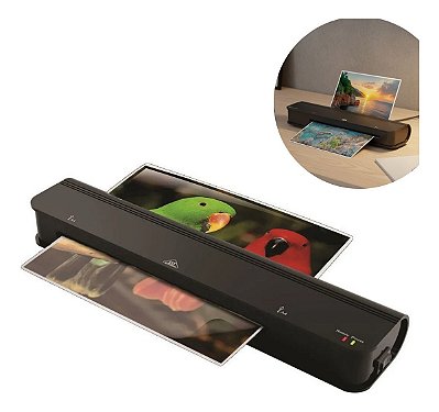 Plastificadora A4 300w 220v Preta Para Documentos Fotos Certificados Escritório Escola Casa