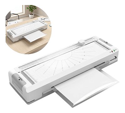 Plastificadora Laminadora Refiladora A4 270w 127v Dupla Função Para Documentos Escritório