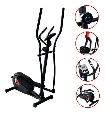 Elíptico Magnético Importway 8 Cargas Passada 280mm Para Treino Cardio Sem Impacto Em Casa