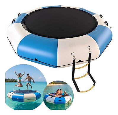 Boia E Trampolim Inflável 150kg Com Kit Completo Bomba Escada Bolsa Para Diversão Aquática Para Lagos Mar Praia