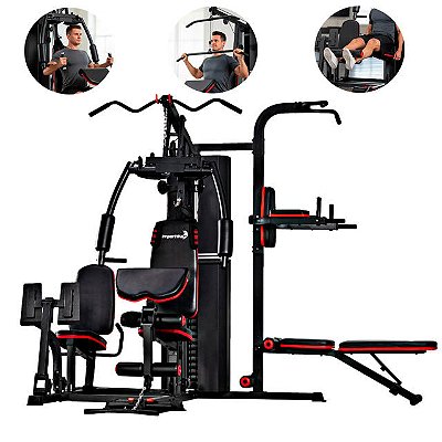 Multi Estação de Musculação 72kg Aparelho de Ginástica 3 Estações Treino Completo Home Gym - Importway