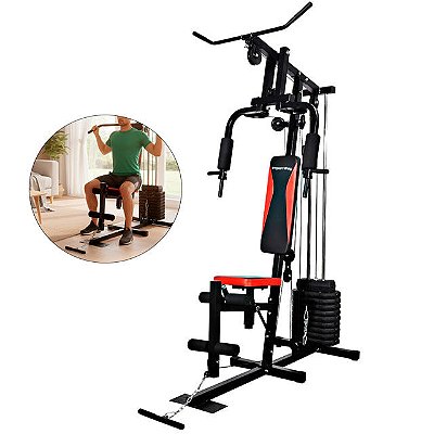 Aparelho Estação de Musculação Suporta até 150kg Multifuncional 9 Em 1 Para Treino Casa - Importway