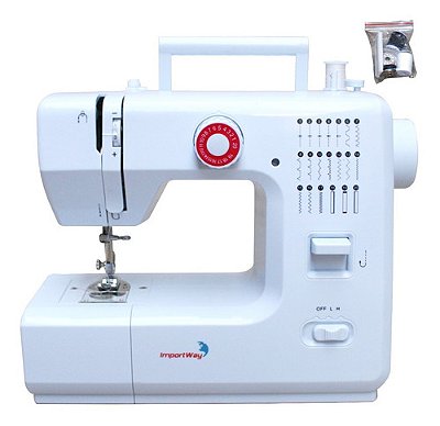 Máquina De Costura Portátil 20 Pontos Com Trava Duas Linhas Ideal Para Uso Doméstico E Iniciantes