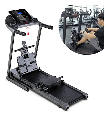 Esteira Ergométrica 2x1 Com Simulador De Remo Até 12km/h 220v Suporta 120kg Treino Completo