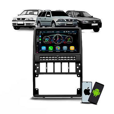 Kit Multimídia MP5 Roadstar RS-7007 BR 7" BT USB C/ CarPlay Android Auto S/Fio + Moldura 2Din VW Gol Saveiro Parati G2