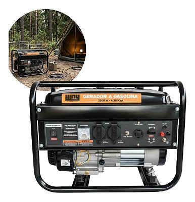 Gerador Gasolina 3500w 4 Tempos 208cc Bivolt Monofásico Avr Ideal Para Casa Obra E Emergência