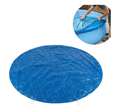 Capa Piscina 3,6m Borda Estruturada Com Corda Ajustável Proteção Contra Folhas Insetos E Sujeira