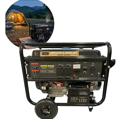 Gerador Gasolina 7500w 9,38kva 4 Tempos Bivolt Avr Partida Elétrica Ideal Para Casa Obra E Comércio Uso Profissional