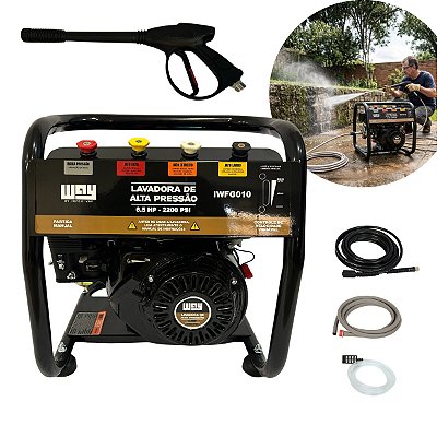 Lavadora Alta Pressão 2200psi 6,5hp 3400rpm Ideal Para Limpeza Pesada Residencial Comercial E Profissional Lava Rápido