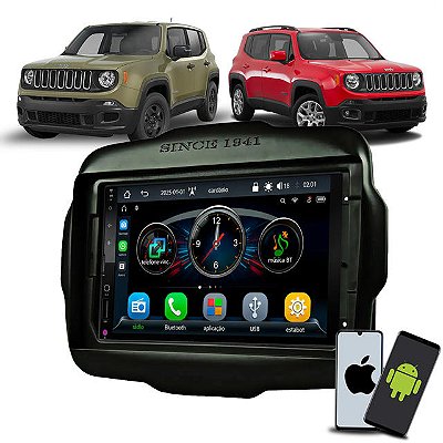 Multimídia 7 Pol MP5 Automotivo Bluetooth USB Com CarPlay e Android Auto Sem Fio Moldura Jeep Renegade a partir de 2015