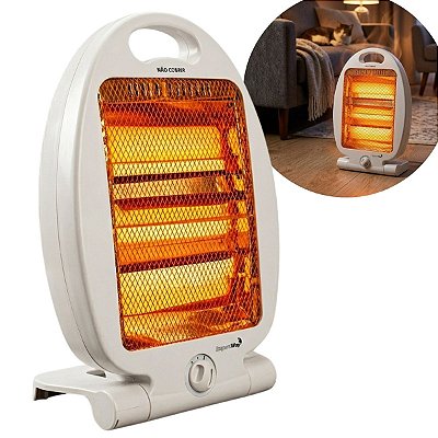 Aquecedor Quartzo 800w 127v Portátil Econômico Com Aquecimento Rápido E Baixo Consumo De Energia