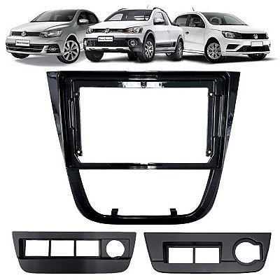Moldura 9 Polegadas Acabamento Painel Vw Gol G5 Voyage Saveiro Cor Black Piano Expex