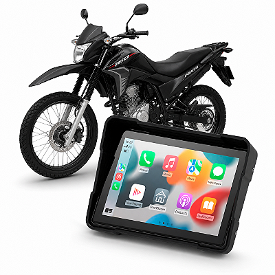 Multimídia para Moto Honda NXR 160  5 Polegadas com Carplay Android Auto Bluetooth Espelhamento Sem Fio À prova d’água