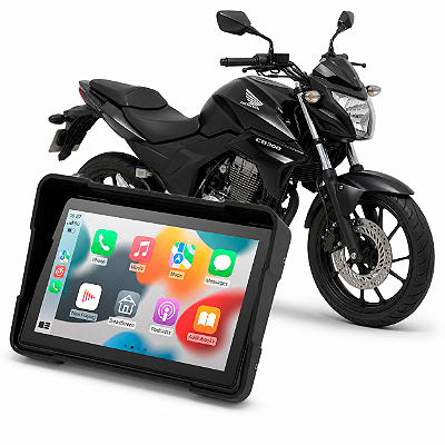 Multimídia para Moto Honda CB 300 de 5 Polegadas com Carplay Android Auto Bluetooth Espelhamento Sem Fio À prova d’água