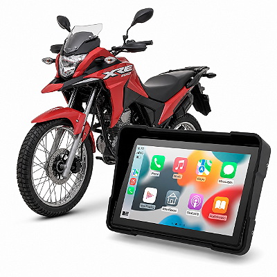 Multimídia para Moto Honda XRE 190 de 5 Polegadas com Carplay Android Auto Bluetooth Espelhamento Sem Fio À prova d’água