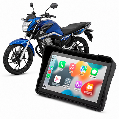 Multimídia para Moto Honda Fan 160 5 Polegadas com Carplay Android Auto Bluetooth Espelhamento Sem Fio À prova d’água